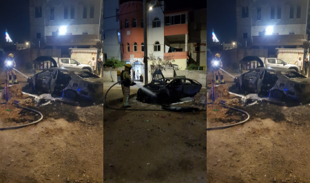 اندلاع حريق بسيارة في جسر الزرقاء